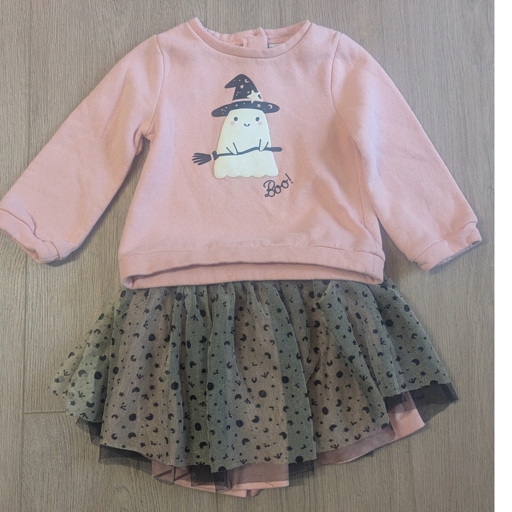Nicole Miller New York Toddler Halloween Ghost Witch Tutu Skirt Set Girls 3T